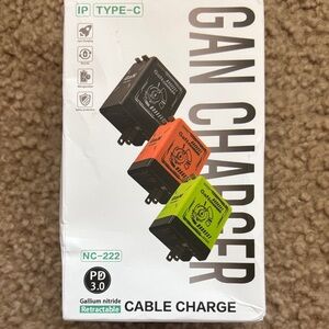 GAN Charger Type-C in Black, Orange, and Green